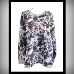 Under Armour Purple Tie Dye Fleece Lined Loose Sweater Sweatshirt Size XL
